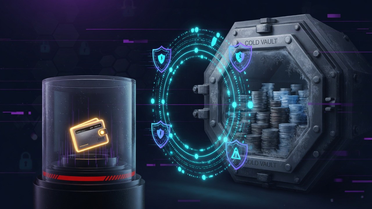 Isolated hot wallet chamber separate from cold vault for burner wallets