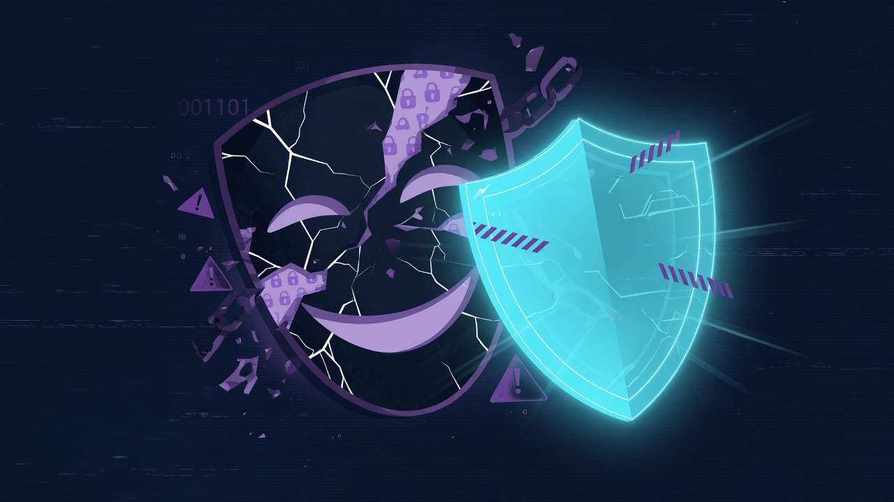 Abstract warning shield against fake Telegram crypto bot phishing