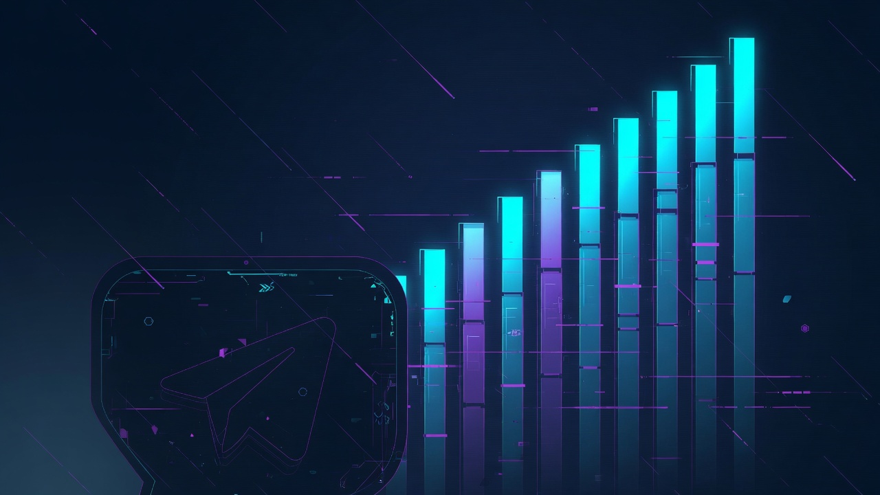 Abstract limit order ladder and Telegram bot interface motif