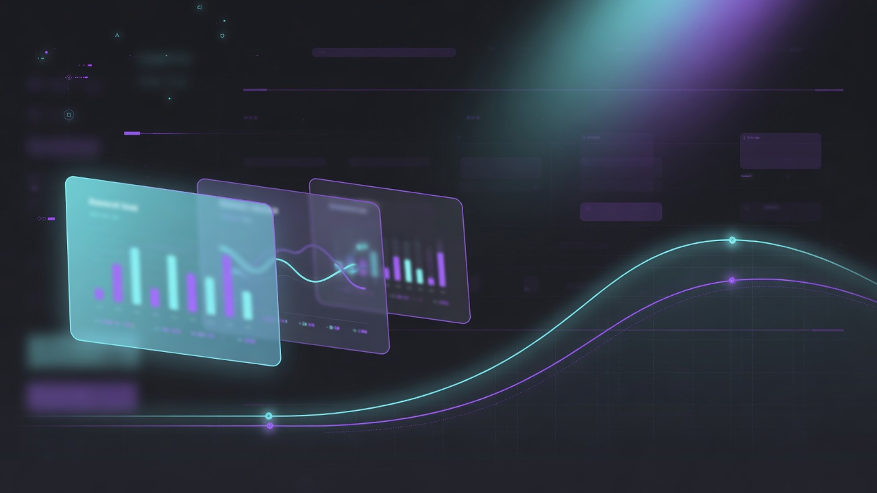 Abstract portfolio dashboard motif for Telegram tracker bots