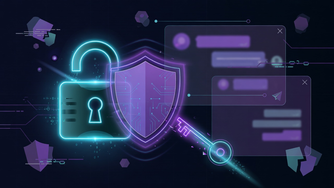 Security shield and lock illustration for crypto bot safety