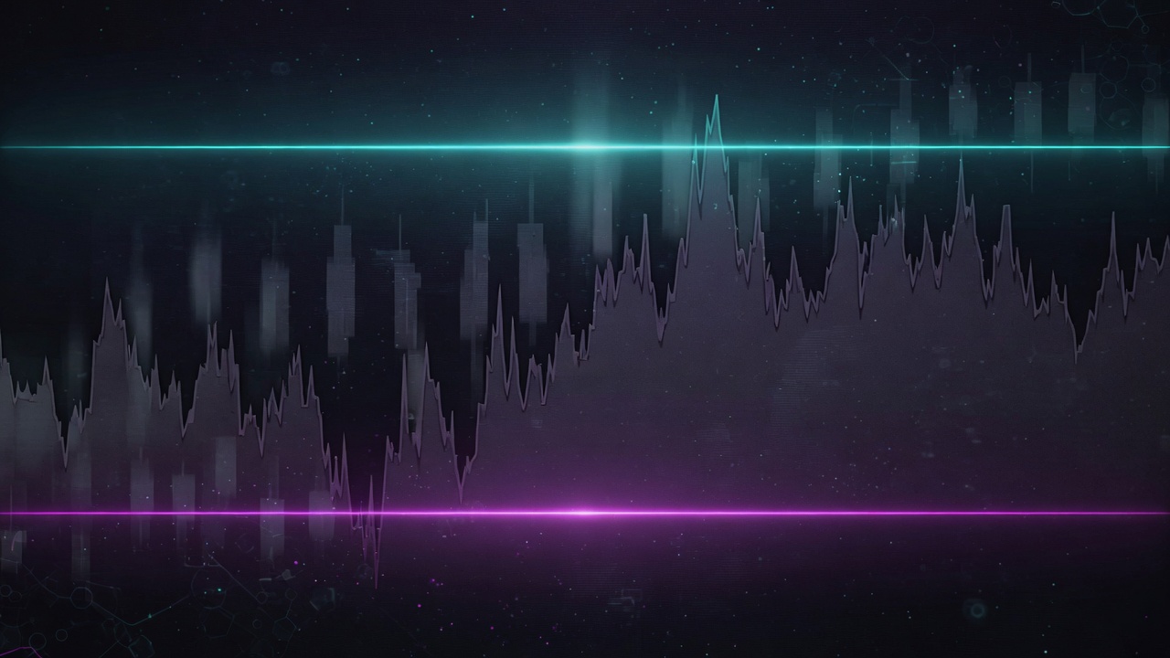 Abstract stop loss and take profit levels on a crypto chart motif