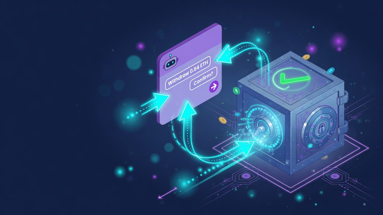 Wallet outflow arrows from chat bot motif