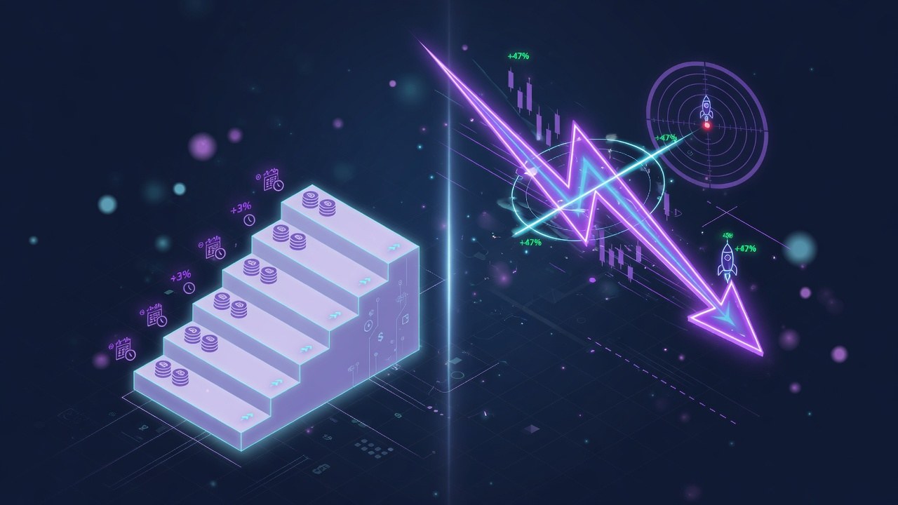 Slow stairs versus fast lightning strategy motif
