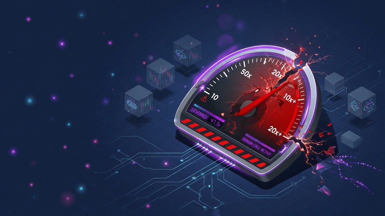 High leverage warning meter abstract motif