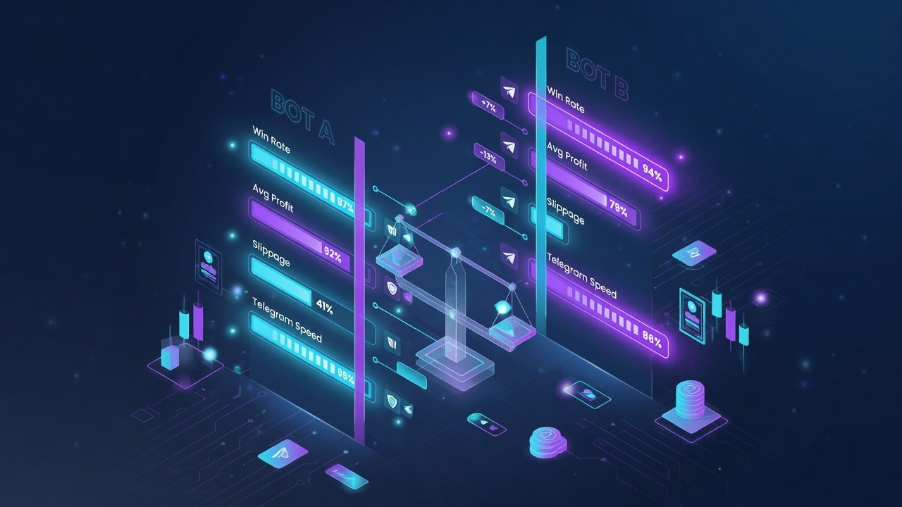 Comparison columns and score bars abstract motif